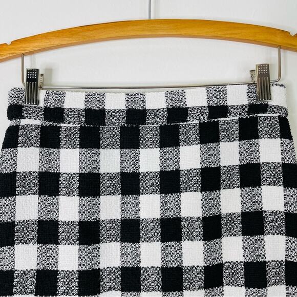 ASOS black white buffalo plaid check mini skirt 6 - Picture 2 of 8